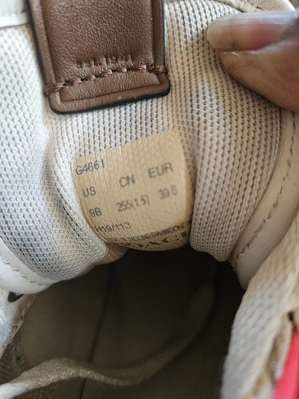 Coach C143 Women's White Sneaker with Pink Accents and Suede Trim